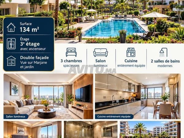 Appartement à vendre 134 m² à Agadir bay