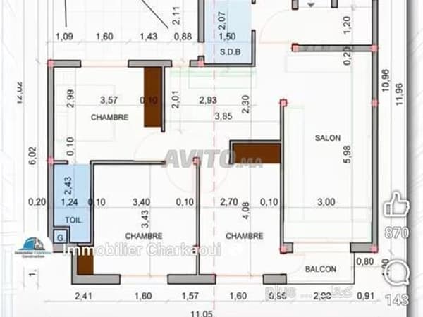 Appartement te koop van 96 m² in Benslimane