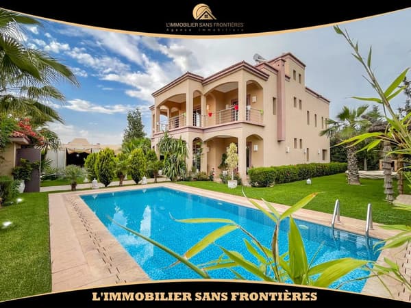 Villa meublée à Route d’Amizmiz km 17, Piscine privée + Hammam beldi, Marrakech : à vendre