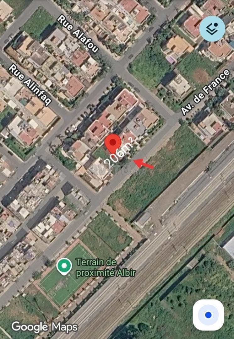 Villa-terrein van 206m² EST te koop in Temara wifak
