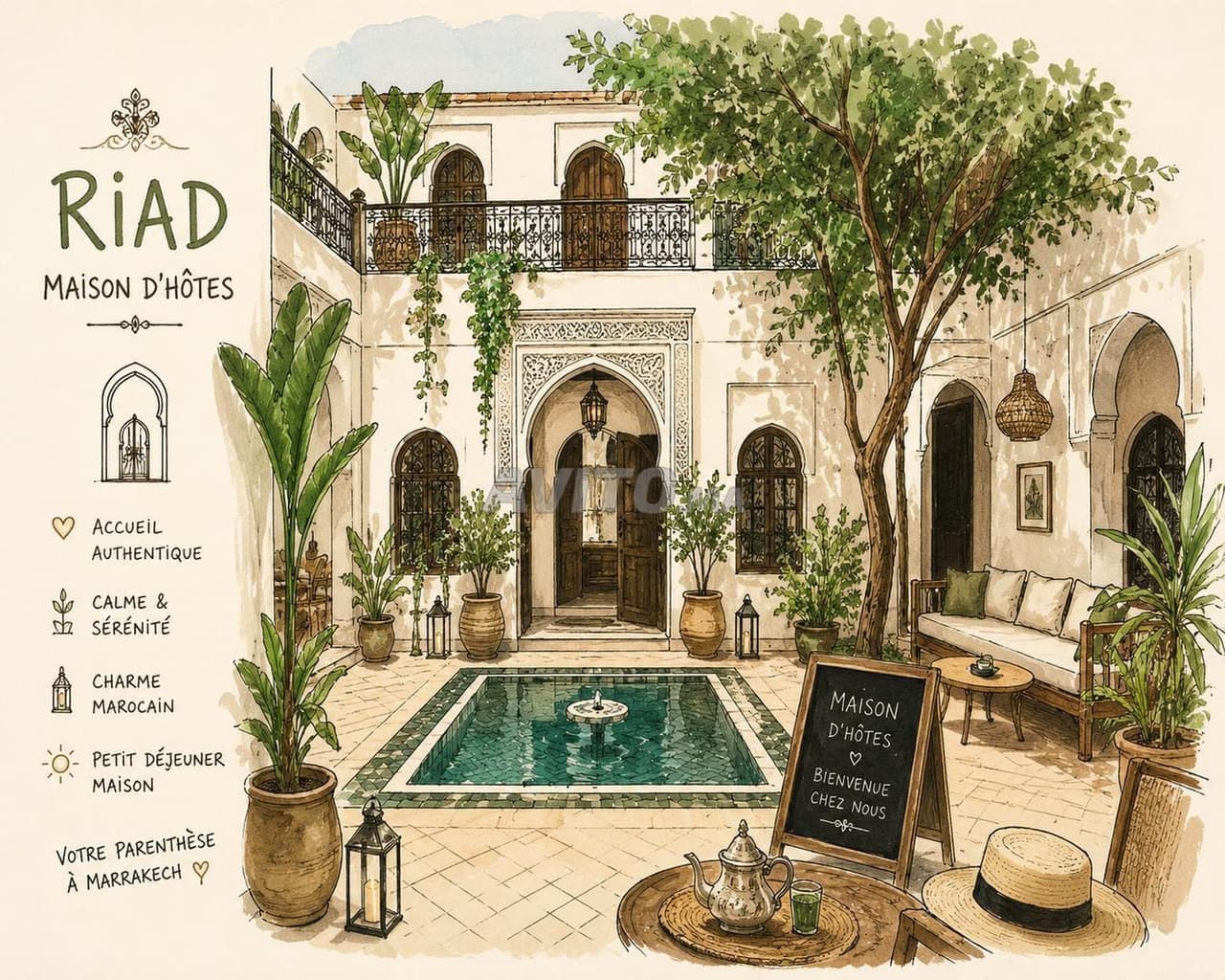 Riad en activité met 6 kamers in de Kasbah