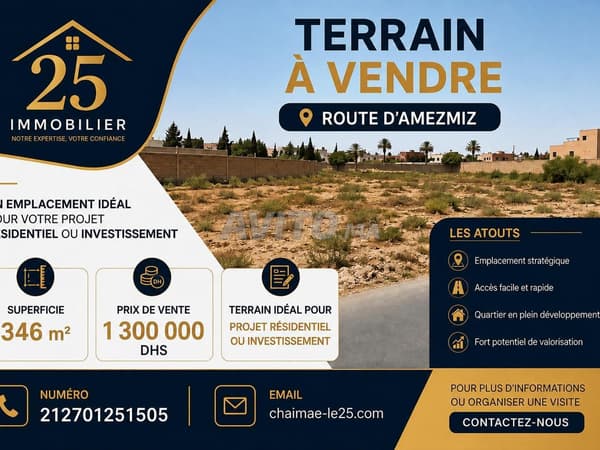 Belle opportunité terrain route d’Amizmiz