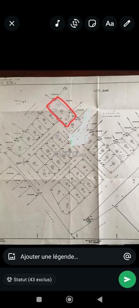 Plot of 582m² for sale Sidi Bouzid villa zone