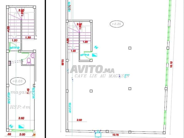 Nouveau magasin 22m² avec WC à vendre à Moulay Rachid