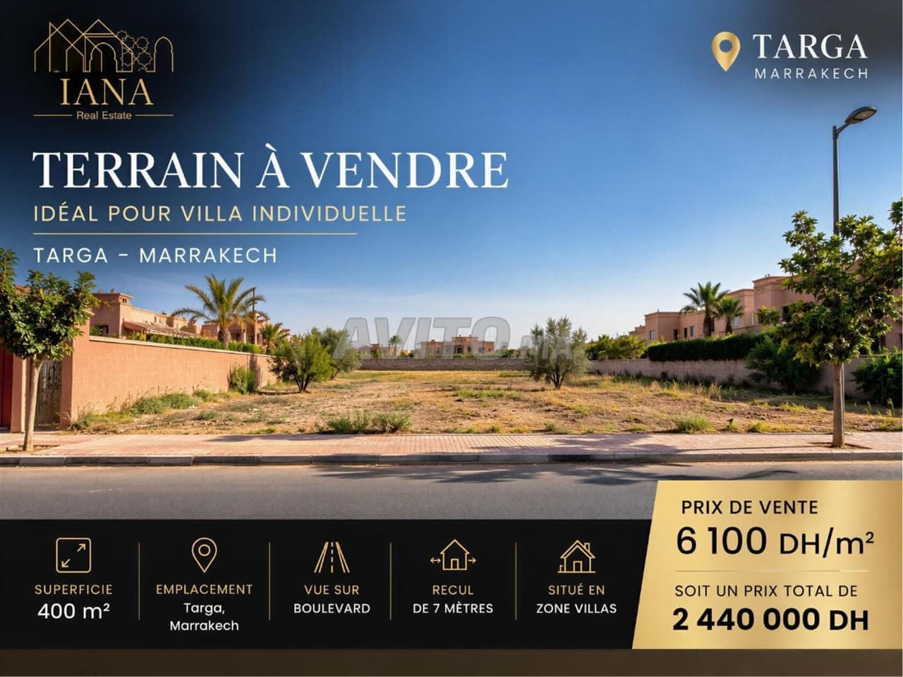 Terrain à vendre à Targa – Marrakech | Zone villas