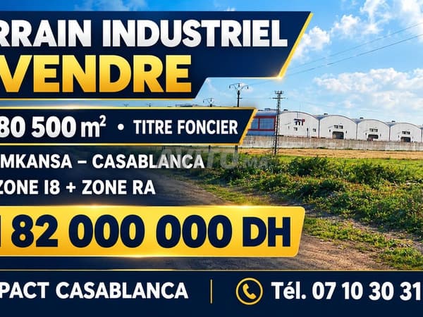 Terrain de 80500 m² à Lamkansa Casablanca