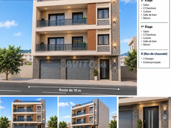 Immeuble garages et 2 étages