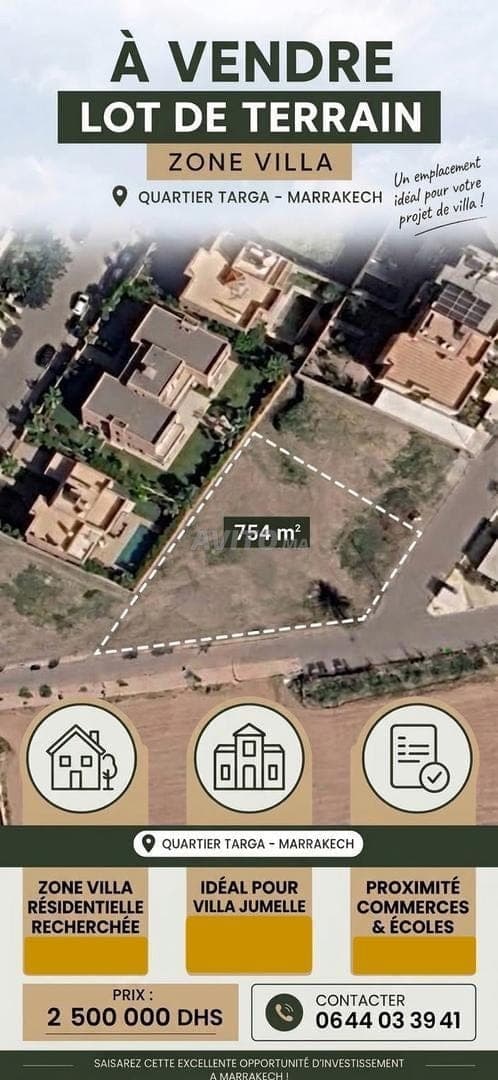 À vendre Lot de terrain Z Villa - Targa Marrakech