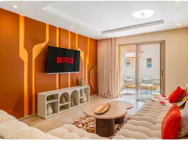 Appartement 94 m² vendu meublé – 2 chambres, 2 SDB, piscine – Agdal
