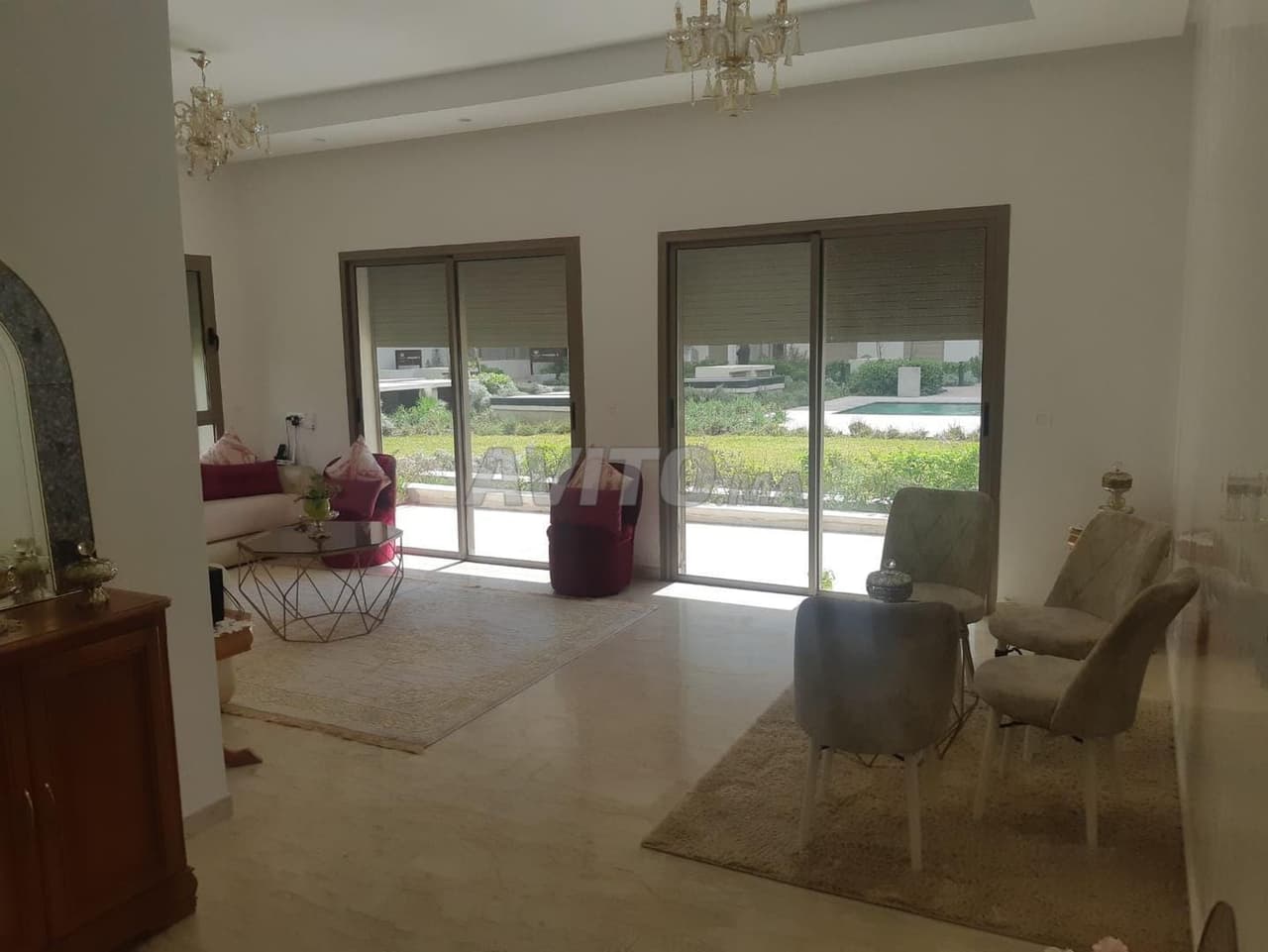 A 3-bedroom garden-level apartment in Zenata, furnished