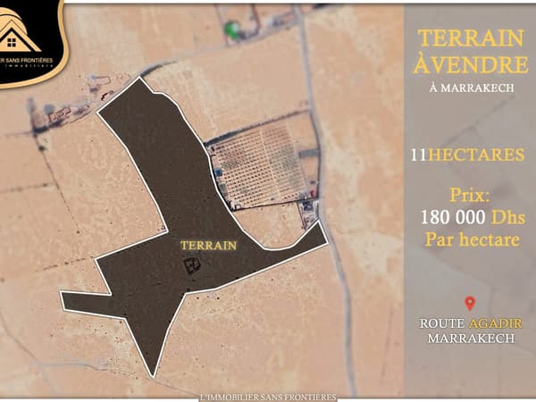 Terrain à vendre à Route d’Agadir km21, 11 Hectares, Route d’Agadir