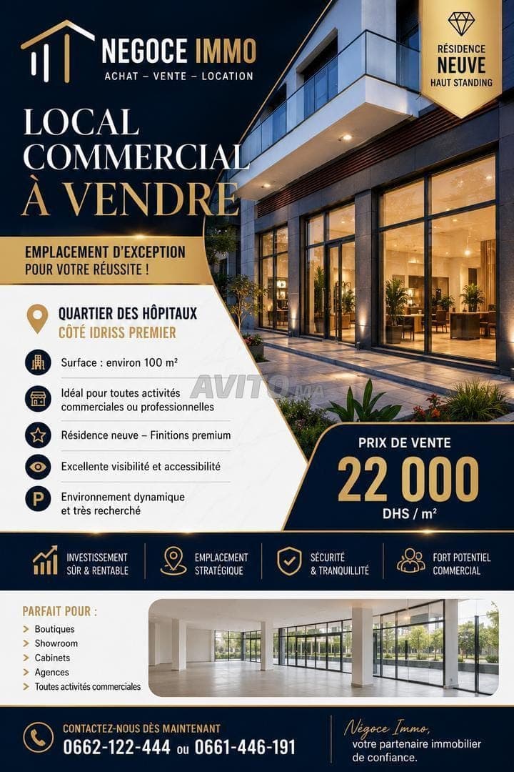 LOCAL COMMERCIAL À VENDRE QUARTIER DES HÔPITAUX
