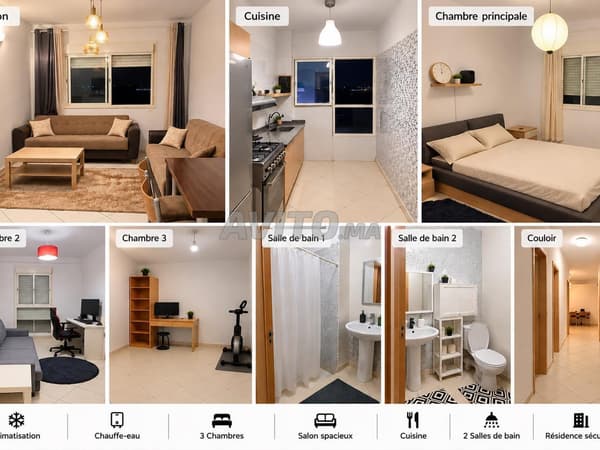 Appartement NON MEUBLÉ , SALON, 3 Chambres, 2 SDB