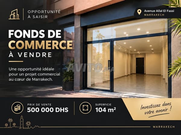 Fonds de commerce à vendre 104 m² – Allal El Fassi