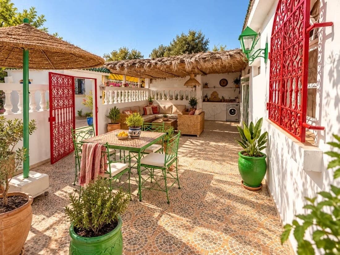 Villa with swimming pool in urban area