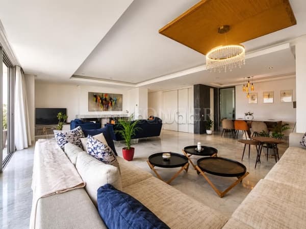 Rental Beautiful Furnished Apartment 185m² 3 Bedrooms with Terrace, Bouskoura Ville Verte