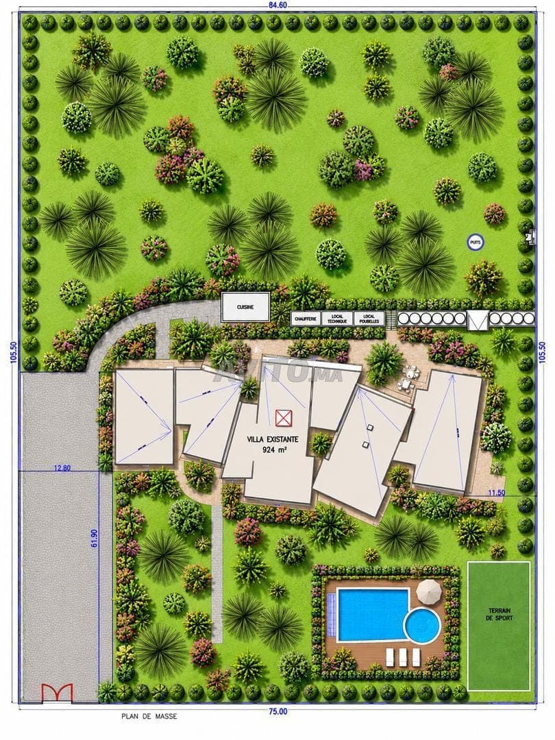 OPPORTUNITÉ RARE Villa 8000m2 RABAT-19,85 Mdh