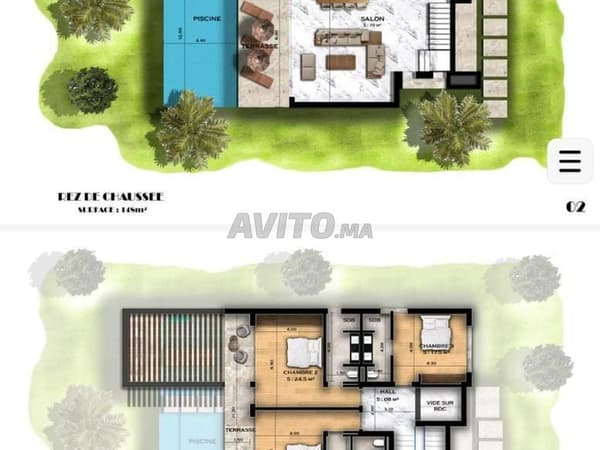 Villa contemporaine à vendre route d’ Amizmiz km 5