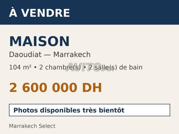 Maison à vendre 104 m2 2 chambres Daoudiat