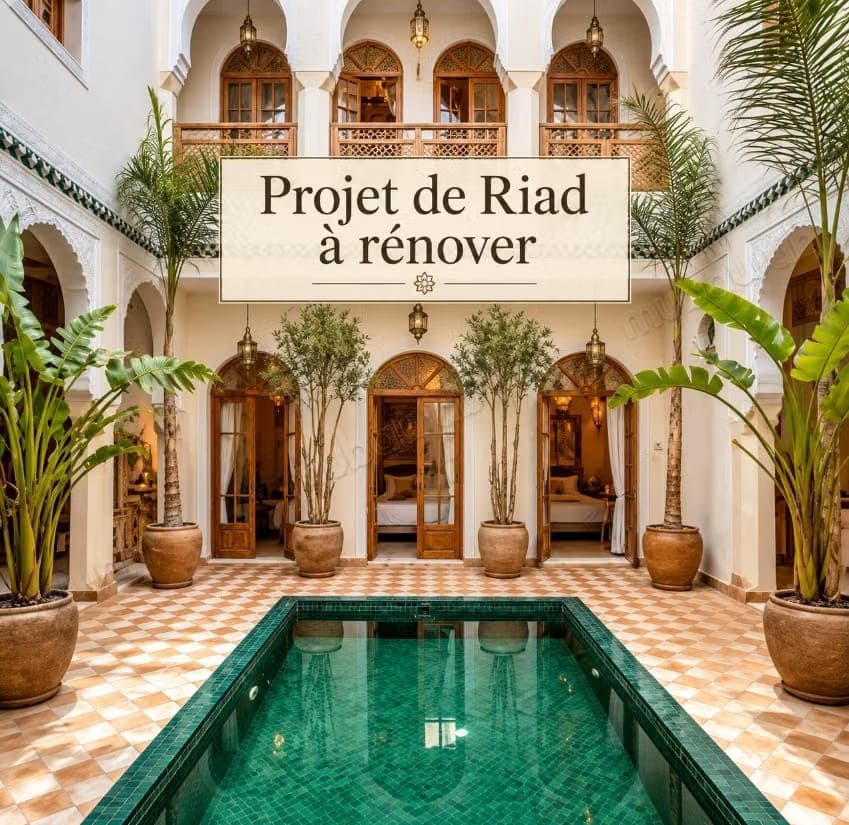 Projet Riad Maison d'hôtes 7ch piscine et hammam