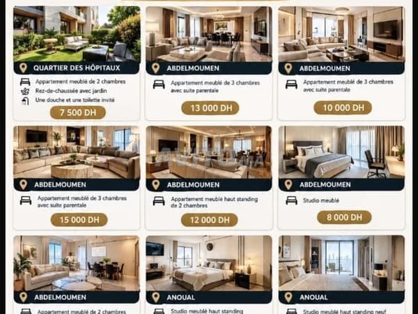 Appartements et studios à louer