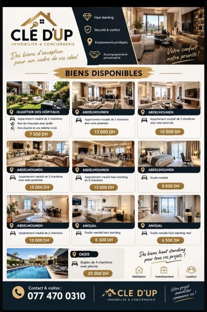 Appartements et studios à louer