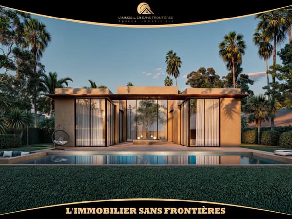 Villa sur plan à Route d’Amizmiz Km 7, Piscine privée 12 m x 5 m + Jardin paysager…
