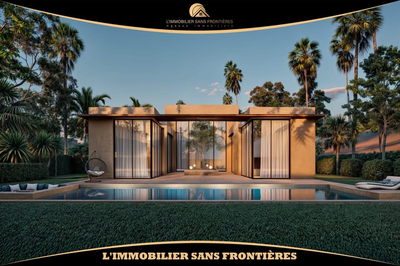 Villa sur plan à Route d’Amizmiz Km 7, Piscine privée 12 m x 5 m + Jardin paysager…