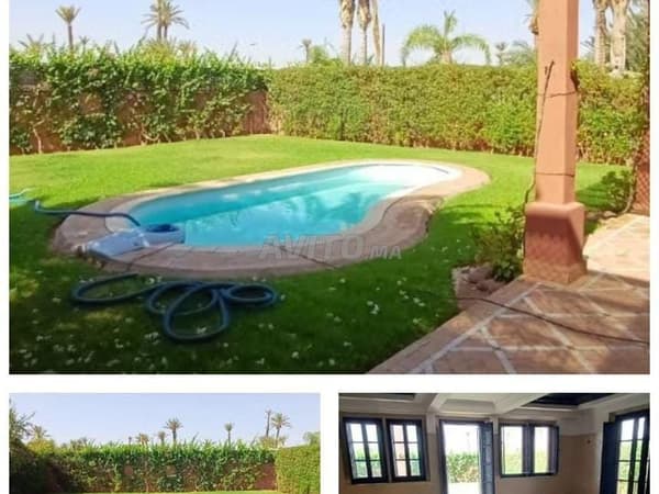 Villa con piscina en una residencia