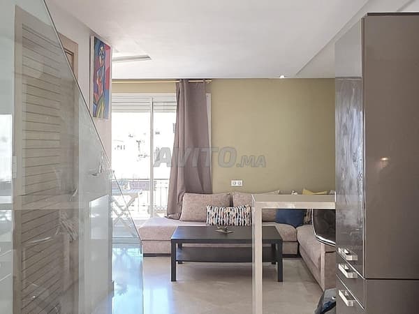 Furnished duplex 65m2 4th floor Terraces AC Maarif
