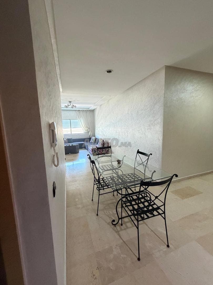 furnished studio with exterior view