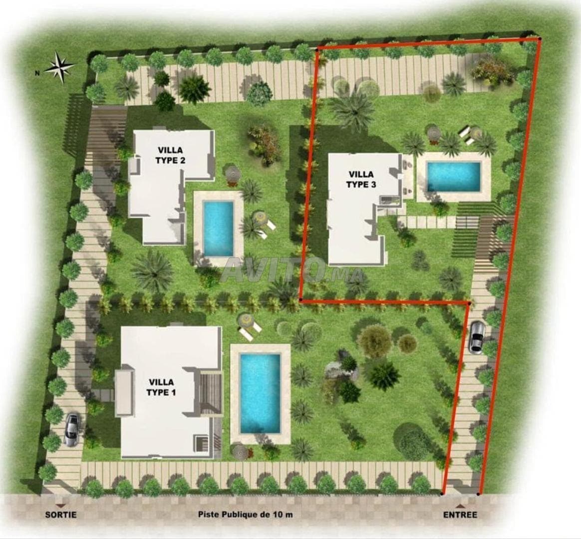 Grundstück von 3.040 m² zu verkaufen – El Menzeh