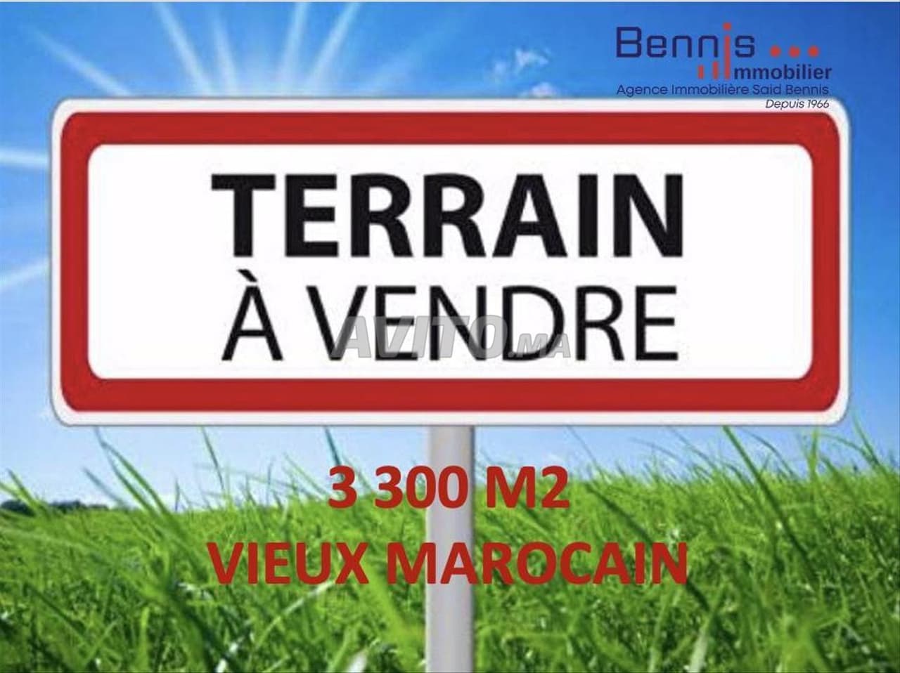 TERRAIN 3 300 M2 à Vendre Vieux Marocain