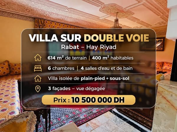 Villa 614 m² à vendre à Rabat Riyad