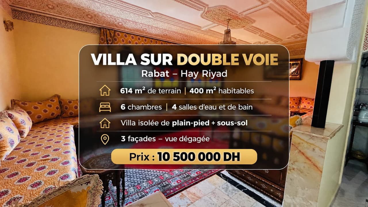 Villa 614 m² à vendre à Rabat Riyad