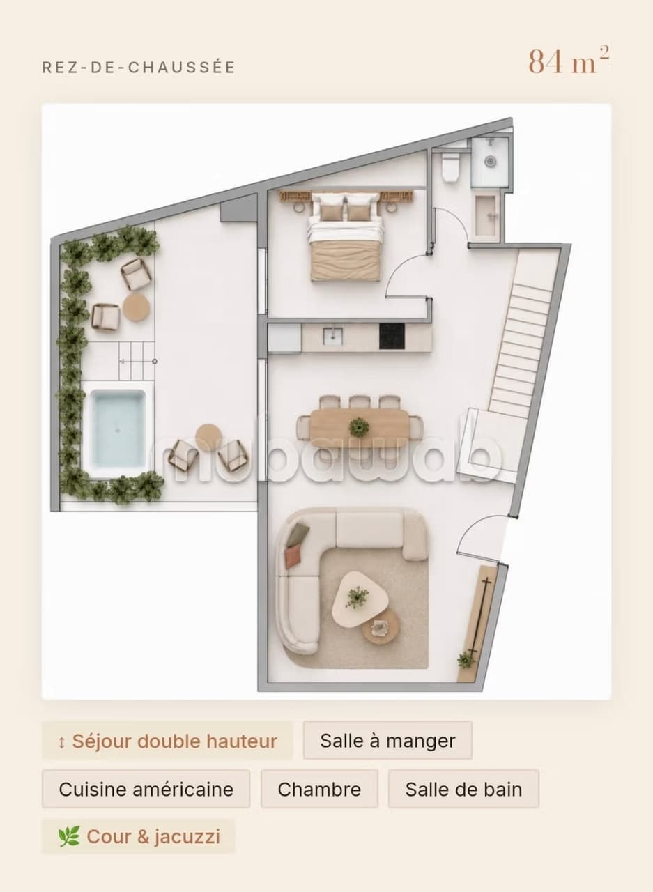 Uitzonderlijke nieuw duplex te koop 3 slaapkamers – Guéliz, Marrakech