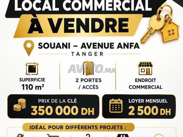 Clé local commercial à vendre Souani