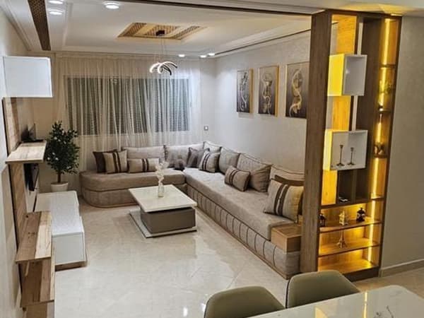 Furnished apartment for monthly rent, new Marjane furniture.
