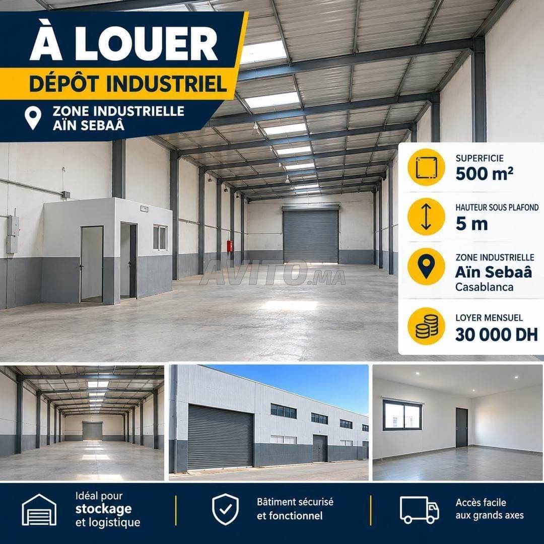 ZU VERMIETEN – INDUSTRIELLES LAGERHAUS IN AÏN SEBAÂ