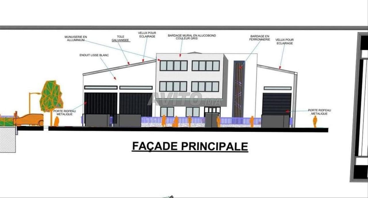 À Louer Entrepôt neuf 1 260m² avec bureau – Skhirat