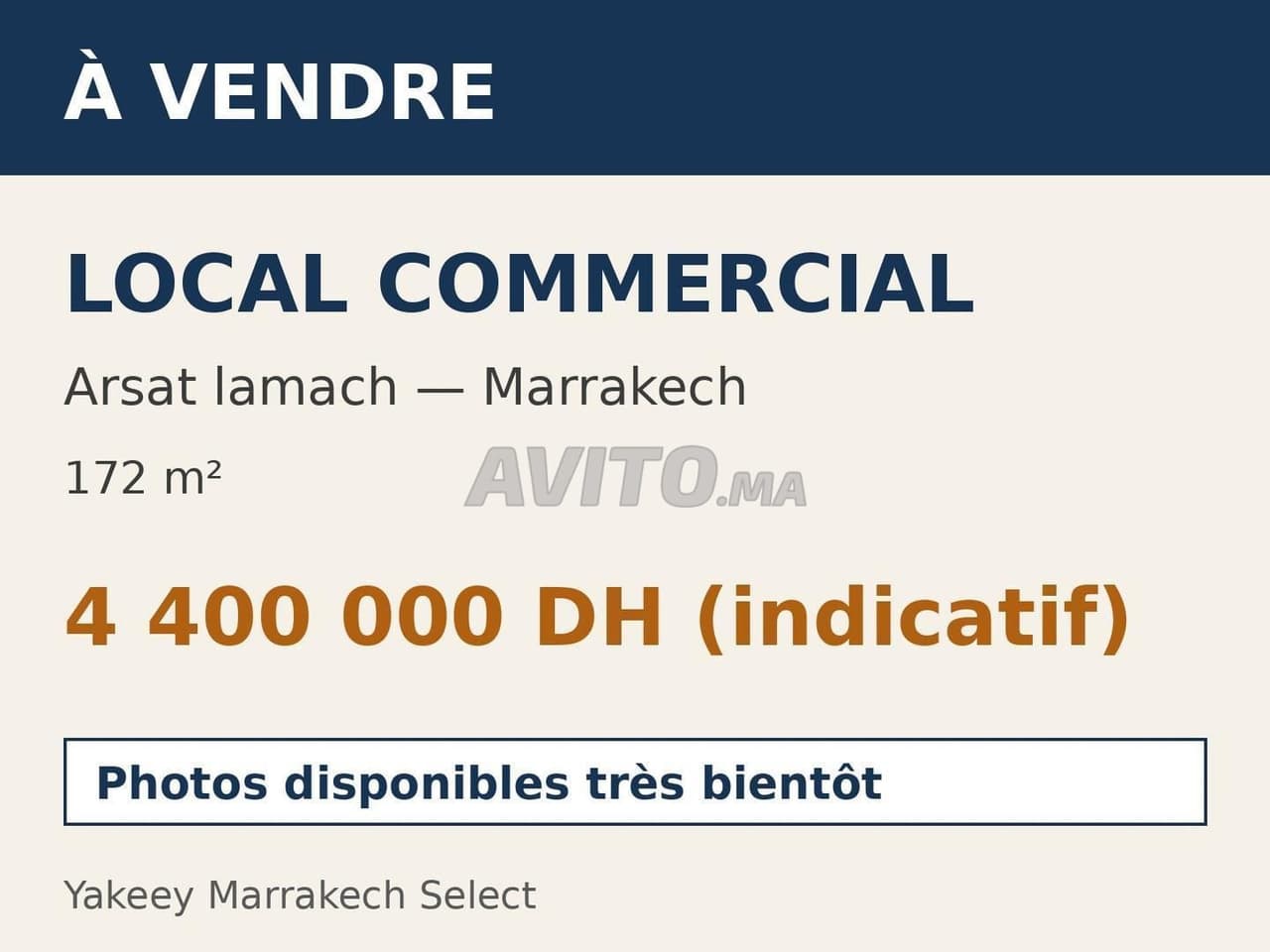 Local commercial à vendre 172 m2 Arsat lamach