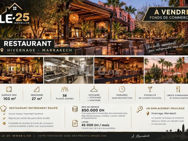 Restaurant Clé en Main à l’Hivernage