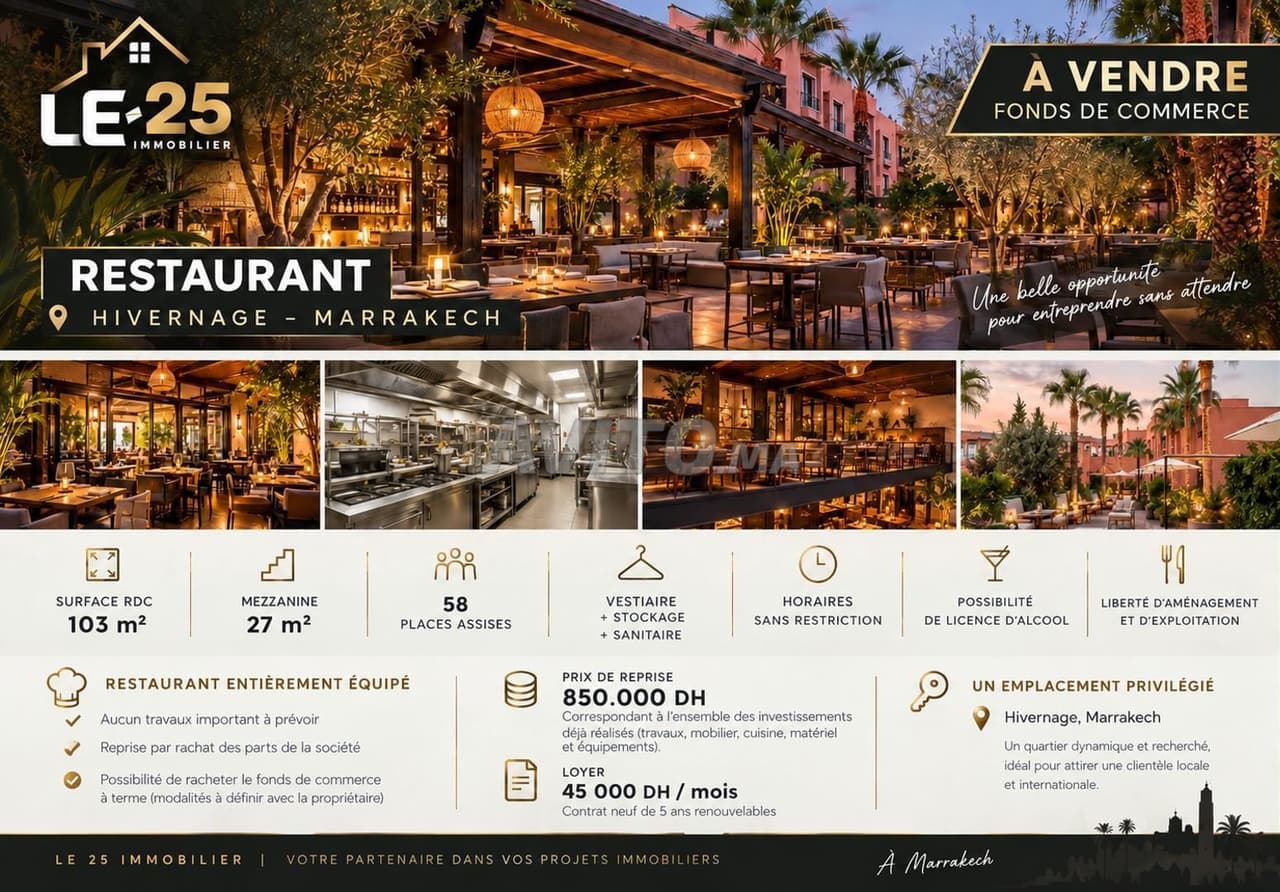 Restaurant Clé en Main à l’Hivernage