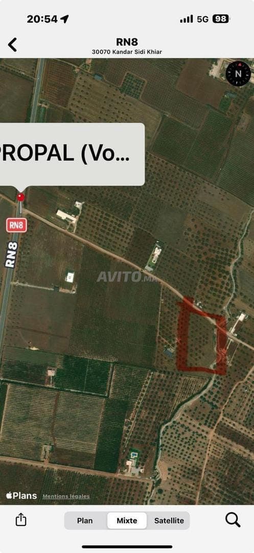 Verkauf 1 Ha Grundstück mit Titel, Route Immouzzer