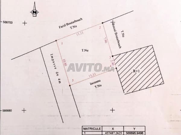 Land for sale in the commune of Gzenaya