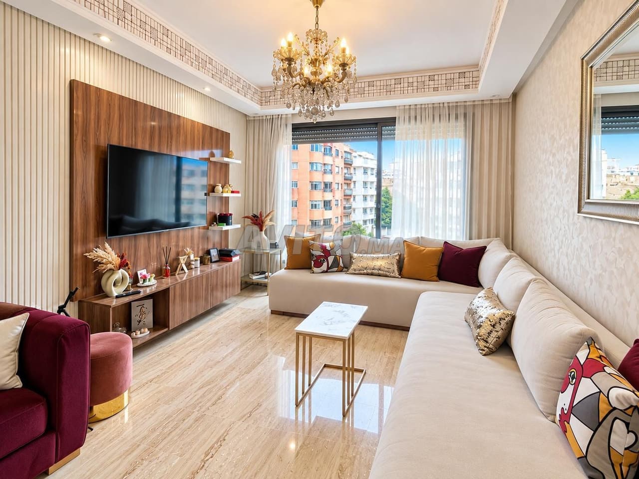 Te huur gemeubileerd appartement in Dar Bouazza
