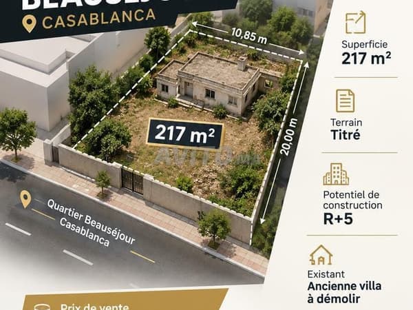 Terrain à vendre à Beauséjour 217m² pour R+5