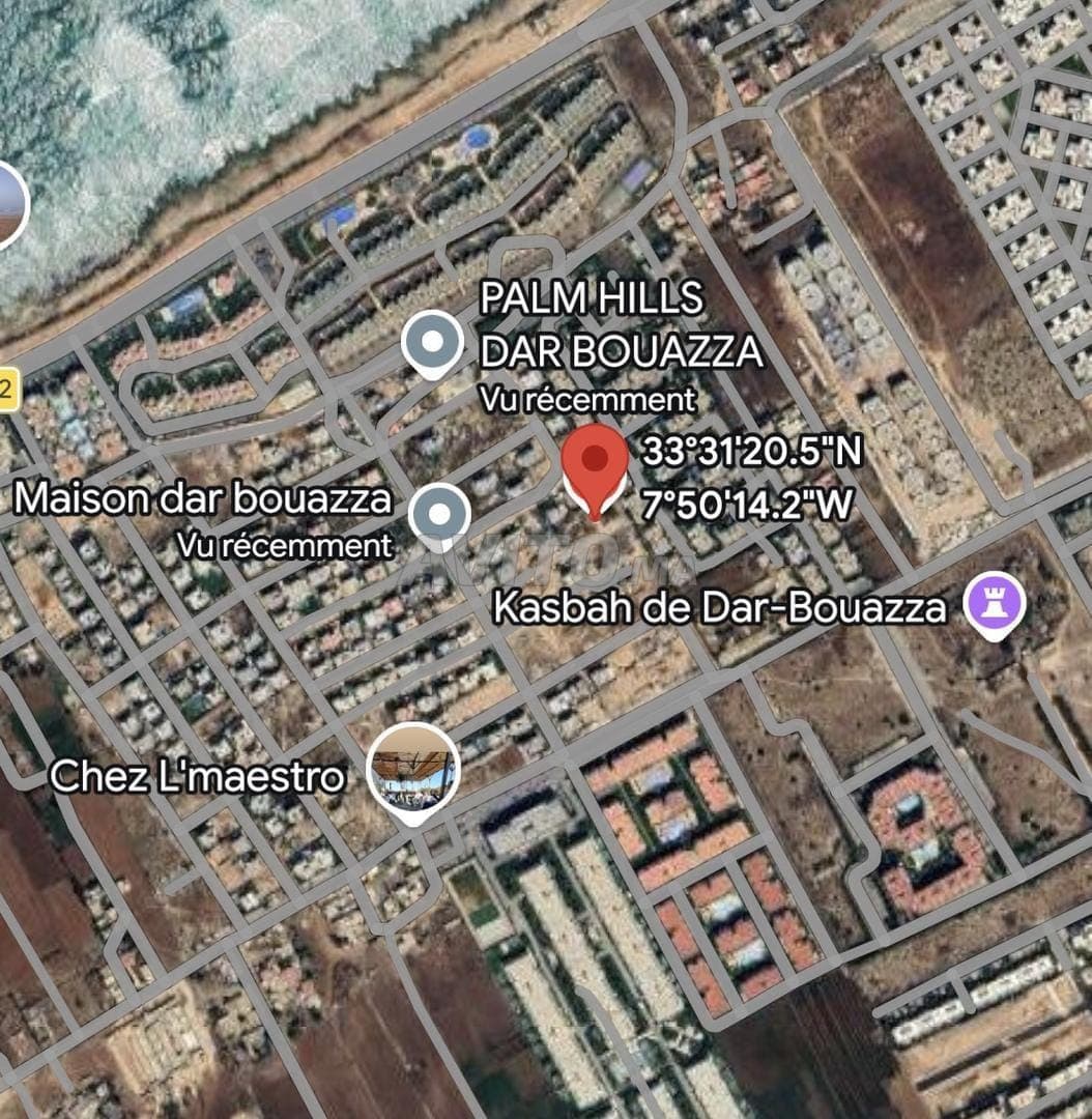 TERRAIN DE 400 m² À DAR BOUAZZA – PALM HILL’S