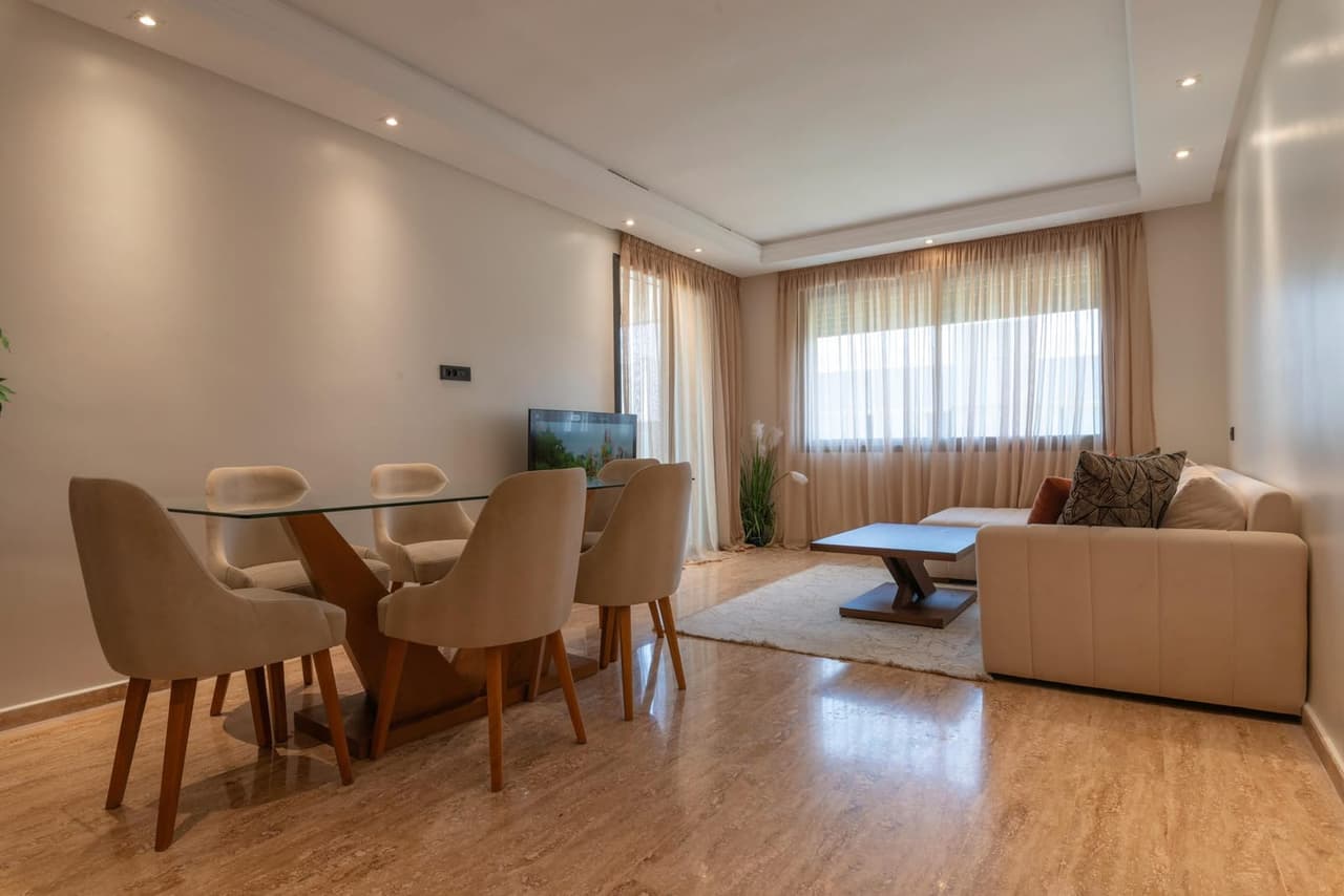 Dar Bouazza – Möblierte 3-Zimmer-Wohnung zur Miete