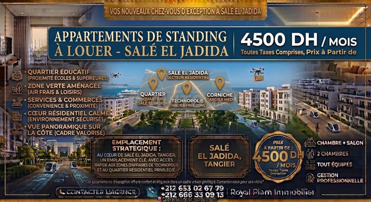 Appartementen te huur - Salé El Jadida 🏡